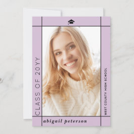 Modern lavender Class of 2024 studenten-foto Meddelande
