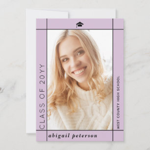 Modern lavender Class of 2024 studenten-foto Meddelande