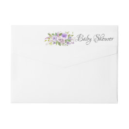 Modern Lavender Flowers BABY Shower-etikett Etikettband