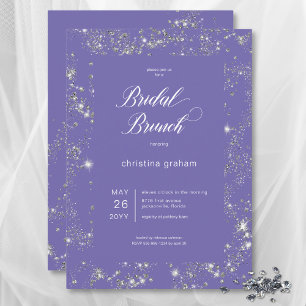 Modern Lavender Glam Diamond Ram Möhippa Brunch Inbjudningar