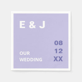 Modern Lavender Lila Bröllop Napkins Pappersservett
