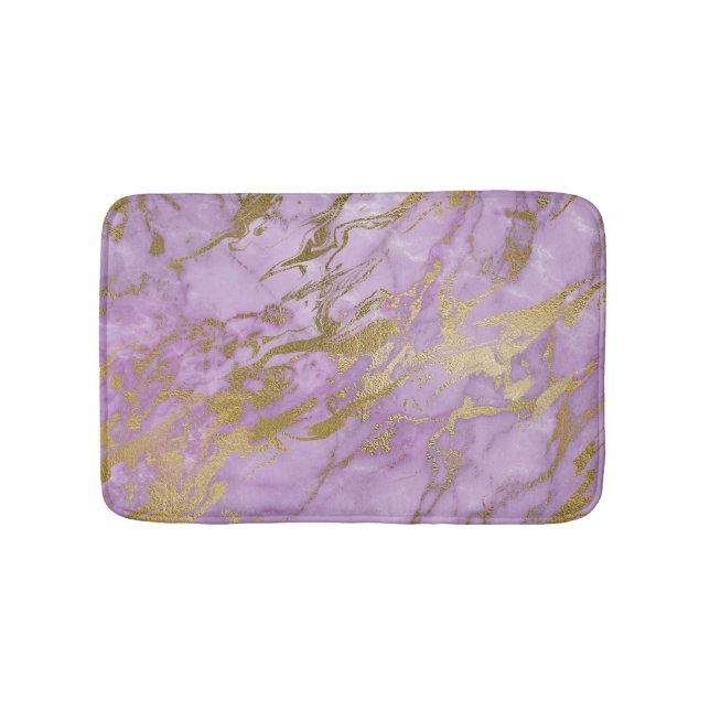 Modern Lavender och Guld Marble Badrumsmatta (Framsidan)