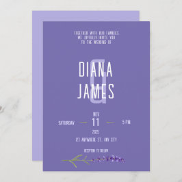Modern Lavender Script Bröllop Inbjudningar