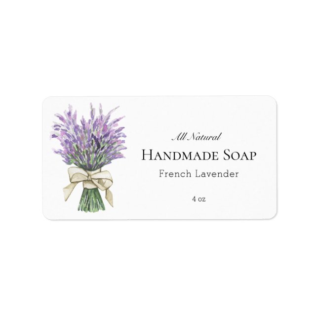 Modern Lavender Soap Pub Business Product Label Adressetikett (Framsidan)