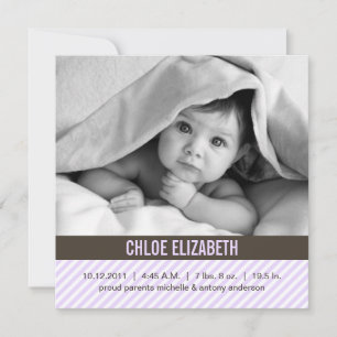 Modern Lavender Streck Baby-meddelanden Meddelande