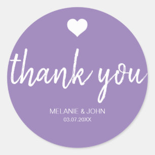 Modern Lavender Typography Minimal Bröllop Runt Klistermärke