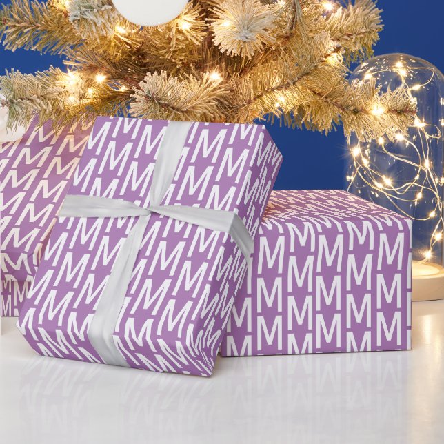 Modern lavender vit anpassningsbar, mönster-presen presentpapper (Helgdagar)
