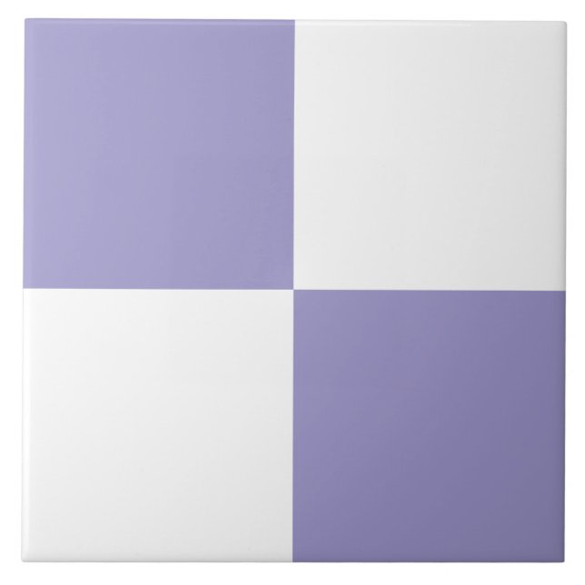 Modern Lavender White Checkered Ceramic Tile Kakelplatta (Framsidan)