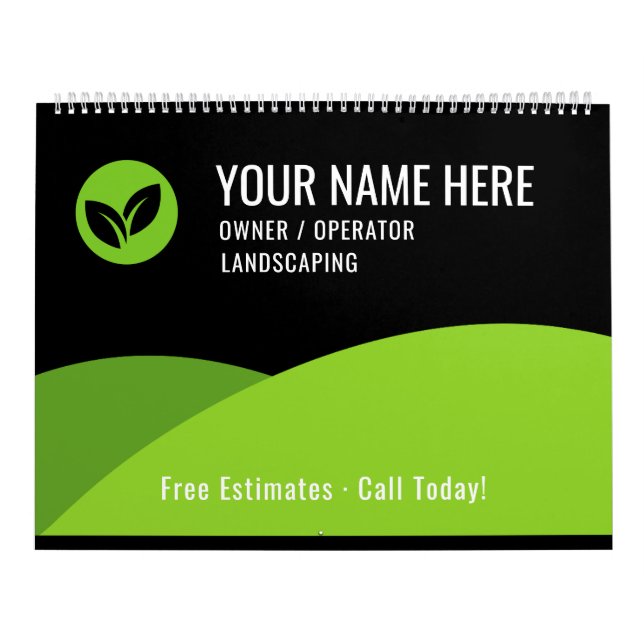 Modern Lawn Care Landscaping Business Kalender (Omslag)