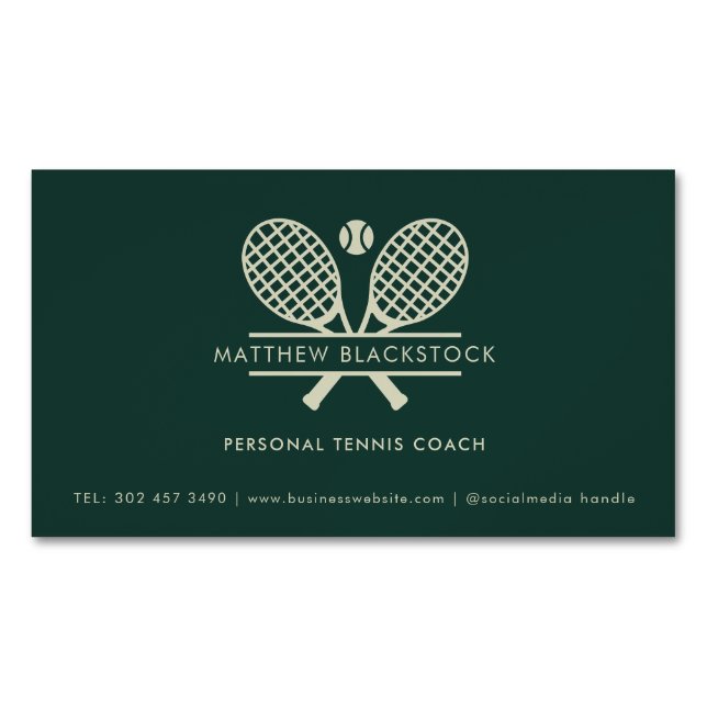 Modern Lawn Tennis professionell tränare Anpassad Magnetiska Visitkort (Framsida)