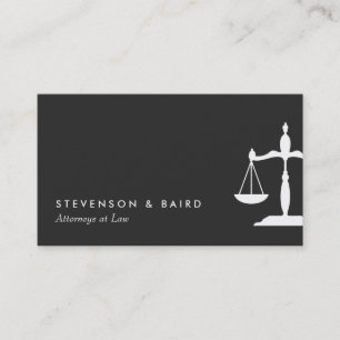 Modern Lawyer Justice Scales Black White Visitkort
