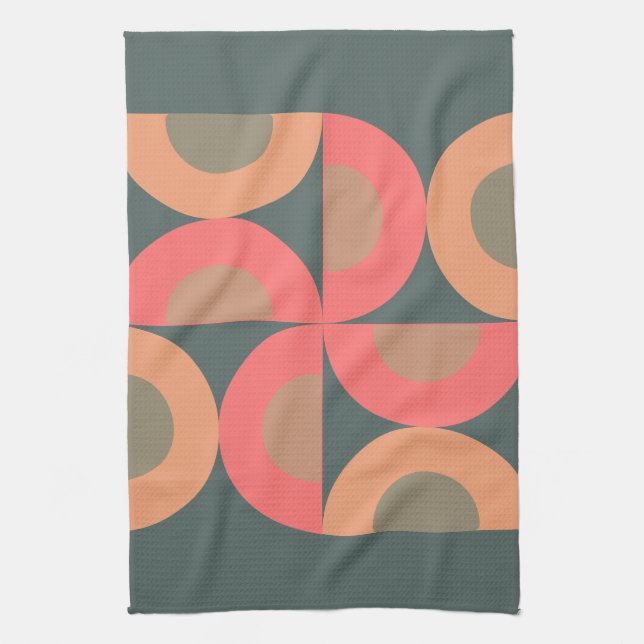 Modern lax och olivolja från medelårhundradet kökshandduk (Vertikal)