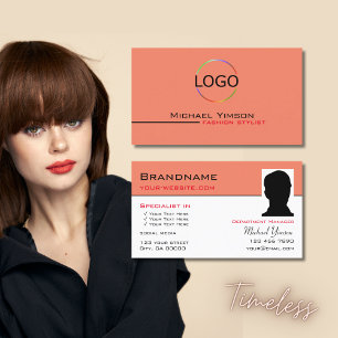 Modern lax vit med Logotyp och foto-Professionell Visitkort