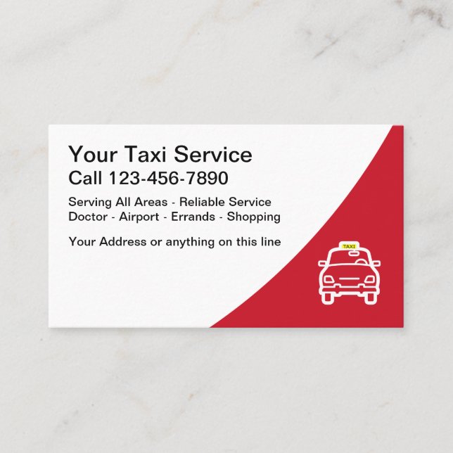 Modern Layout Taxi Visitkort (Framsida)