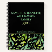 Modern Leafy Family Gods PlanningSpiral bärbar dat