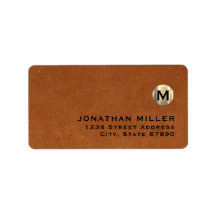 Modern Leather Guld Monogram-Returadress