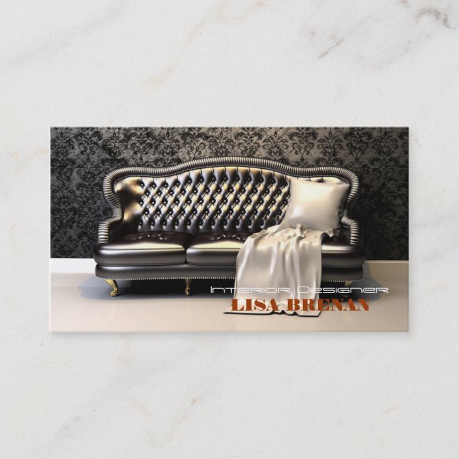 Modern Leathern svart för inre Visitkort (Framsida)