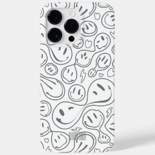 Modern leende Ansikte Smile Mönster Snyggt White