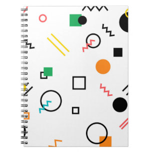 Modern, lekfull, coola, trendig, Memphis geometris Anteckningsbok