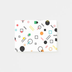 Modern, lekfull, coola, trendig, Memphis geometris Post-it Block