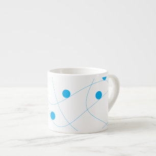 Modern, lekfull, roligt, söt blå bollar mönster espressomugg