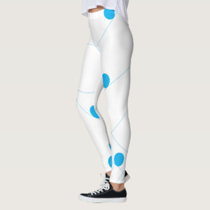 Modern, lekfull, roligt, söt blå bollar mönster leggings