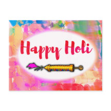 Modern Lekfull Skript Färgglad Pichkari Glad Holi