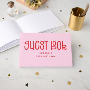 Modern Lekfull Typografi Födelsedag Gästböcker