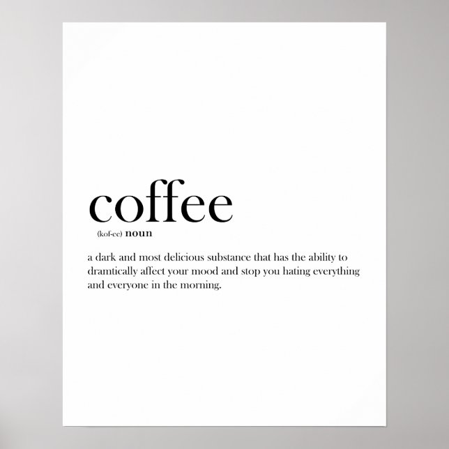 Modern leksakslig kaffedefinitionstyp poster (Framsidan)