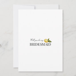 Modern Lemon Bridesmaid Frieri kort