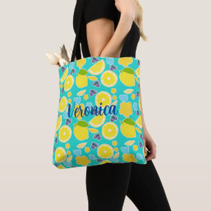 Modern Lemon Bröllopsdusch Tygkasse