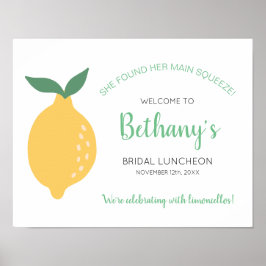 Modern Lemon Bröllslunch Välkomstskylt Poster