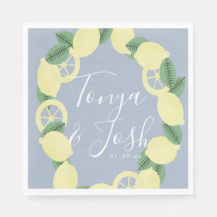 Modern Lemon Bunch Boho Vintage Bröllop För Par Pappersservett