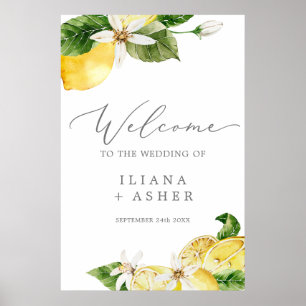 Modern Lemon Garden 24 x 36 tum Bröllop Välkommen Poster
