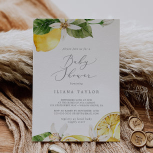 Modern Lemon Garden Baby Shower Inbjudningar