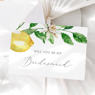 Modern Lemon Garden Bridesmaid Frieri kort