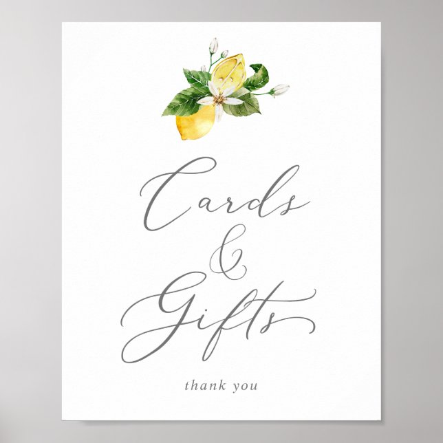 Modern Lemon Garden Cards and Gifts Sign Poster (Framsidan)