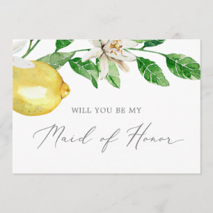 Modern Lemon Garden Maid of honor Frieri kort