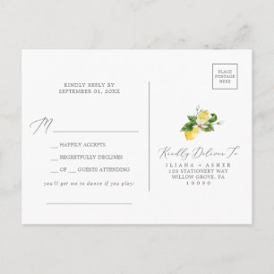 Modern Lemon Garden Sång OSA Postcard Inbjudan Vykort