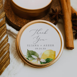 Modern Lemon Garden Tack Favor Sticker Runt Klistermärke