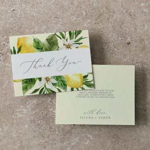 Modern Lemon Garden Tack-kort för Gult Tack Kort
