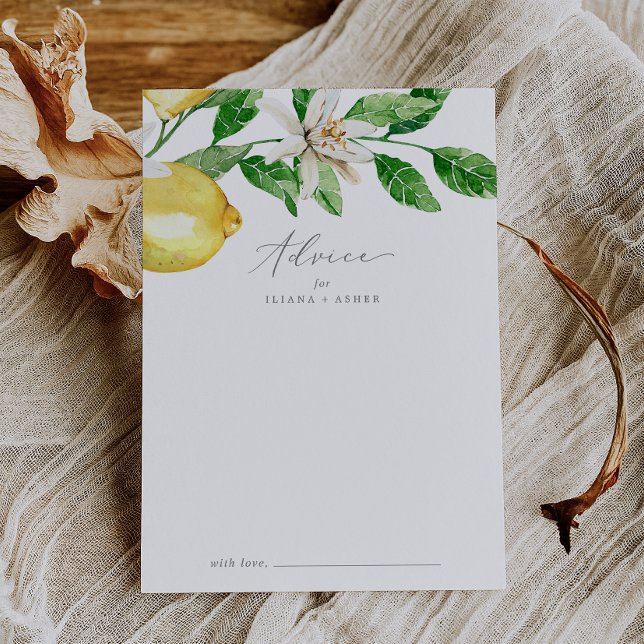 Modern Lemon Garden Wedding Rådkort (Skapare uppladdad)