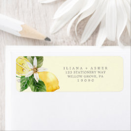 Modern Lemon Garden | Yellow Return Address Label Returadress Etikett