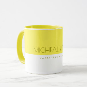 Modern Lemon Gult Anpassningsbar monogram Namn och Mugg