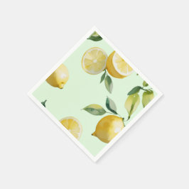 Modern lemon gult blommigt  script möhippa pappersservett