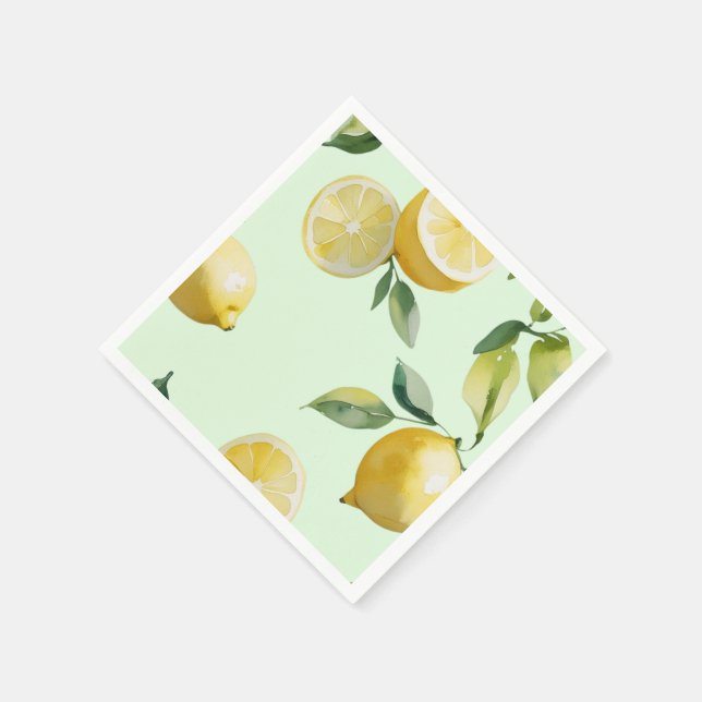 Modern lemon gult blommigt  script möhippa pappersservett (Hörn)