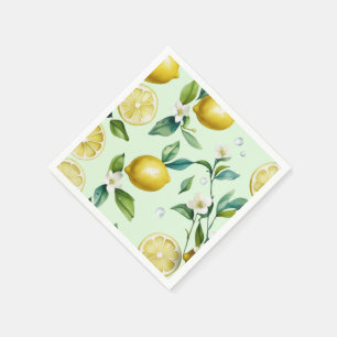 Modern lemon gult blommigt script möhippa pappersservett