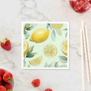 Modern lemon gult blommigt script möhippa pappersservett