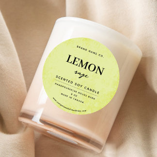 Modern Lemon Gult Rustic Runt Klistermärke