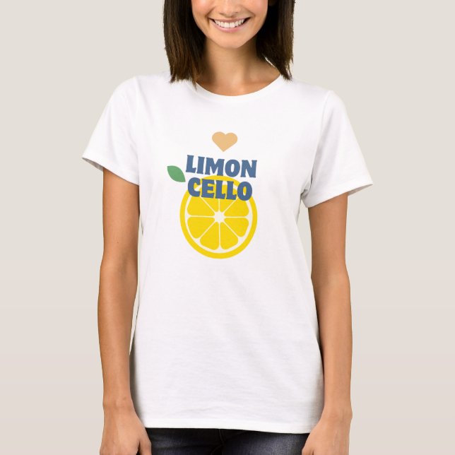 Modern Lemon Heart Limoncello Favor Merch T Shirt (Framsida)